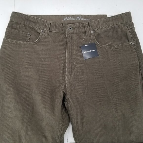 EDDIE BAUER Corduroy Pants Slat Green Men's Straight Leg Cotton 38 x30 - Picture 3 of 10